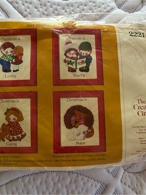The Creative Circle 'Christmas is...'Crewel Embroidery Wall Art Kit - Red Frames